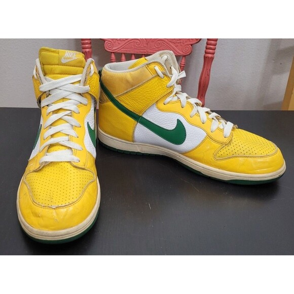 Nike Dunk High Yellow 317982-731 Men\'s Size 14 Pine Green Brazil  Packers main image 8